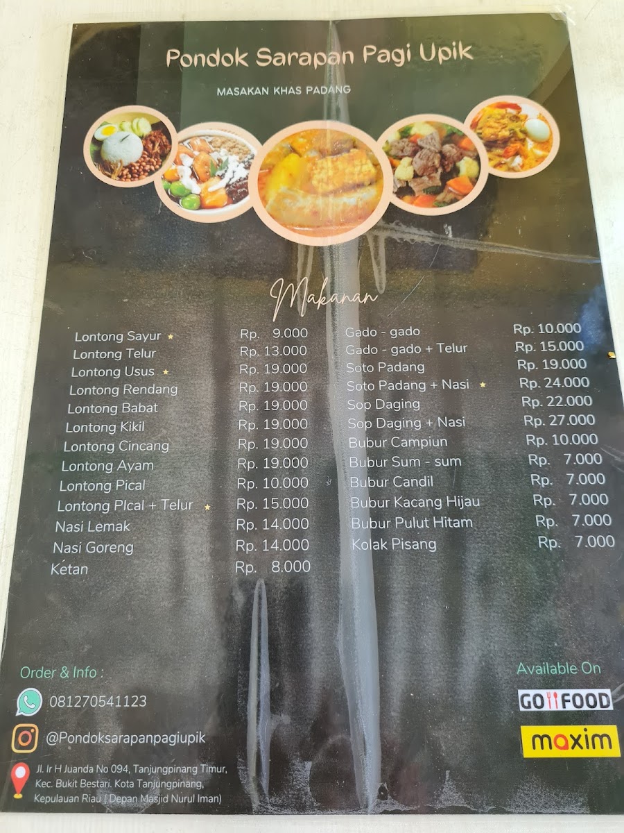 Menu Rm.pondok Sarapan Pagi Upik-2